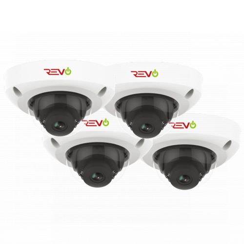 Ultra HD Audio Capable 4 Megapixel Vandal-Resistant IP Surveillance Mini Dome Camera (Pack of 4)