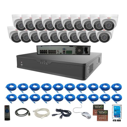 Ultra HD Plus 32 Ch. NVR Surveillance System with 20 Audio Capable Motorized Cameras